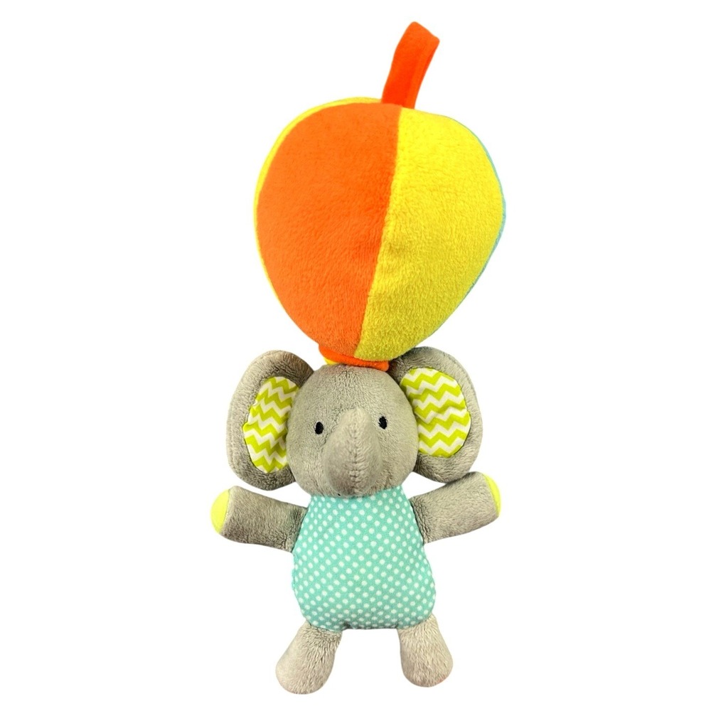 Playtex‎ Baby Elephant Plush Hot Air Balloon Stuffed Toy Teal Polka Dot 12"